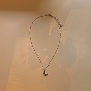 Gold Rhinestone Moon Necklace